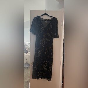 Black sheer detachable slip dress